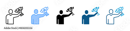 Trophy Cup icon set multiple style collection