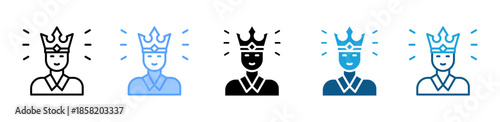 Crown icon set multiple style collection