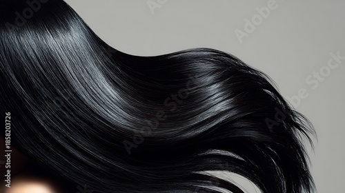 Elegant Black Hair Wave Texture / エレガントな黒髪のウェーブテクスチャ
