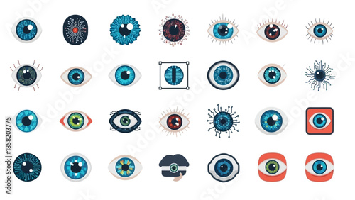 Collection of Various Eye Illustrations and Icons.