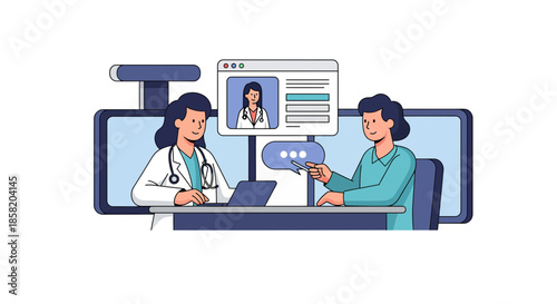 Patient consulting doctor online through telemedicine platform