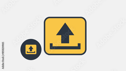Upload Icon Button with Arrow Symbol.