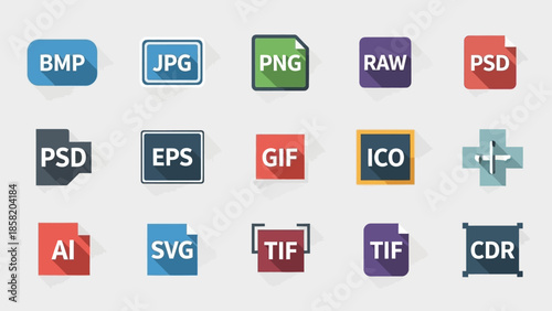 Various Image File Format Icons Displayed.