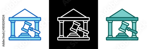 Court Building triple icon