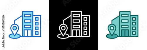 Corporate Building triple icon