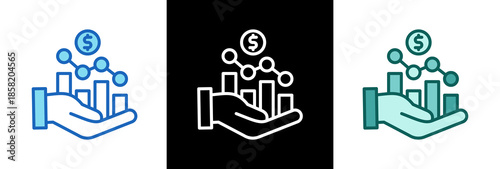 Financial Decline triple icon