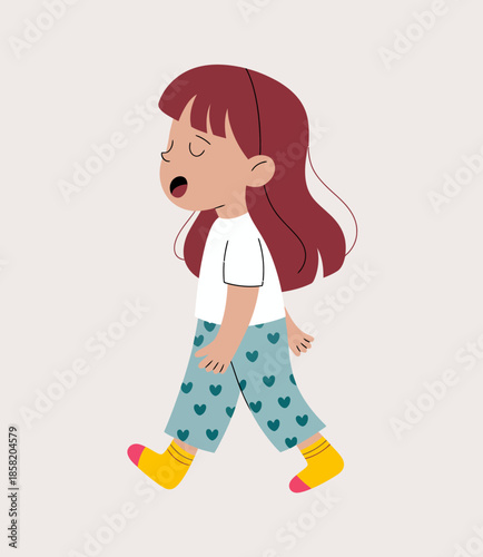 This charming image features a young child walking joyfully, wearing colorful attire, exuding innocence, curiosity, and the carefree spirit of childhood.