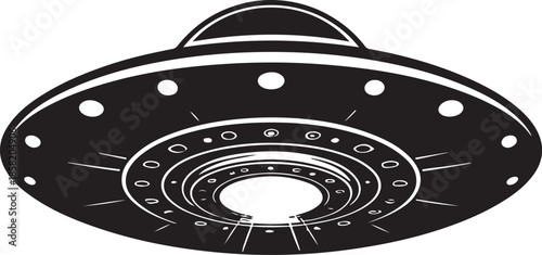 UFO Silhouette Viewed From Below Dramatic Perspective