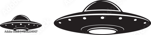 Small and Large UFO Silhouette Size Comparison Set