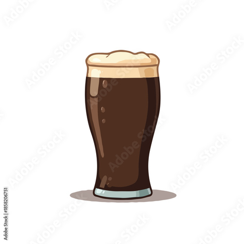 Stylized dark beer illustration featuring a frothy creamy head inviting refreshment and relaxation