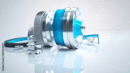 Gears belt and machined parts