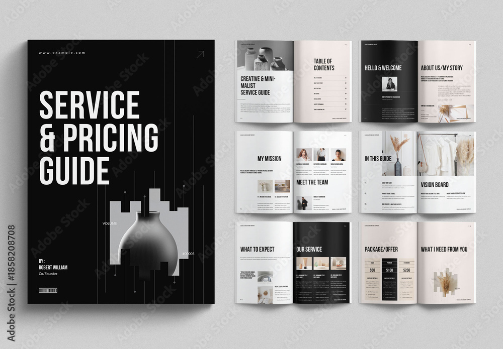 Price Guide Website Layout Services & Pricing Guide Template Design Layout Stock Template | Adobe ...