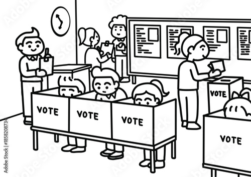 People Casting Their Votes at the Polling Station