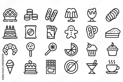 Sweet Treat UI Icons for Menu Design and Ordering Systems