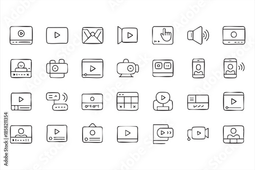 Video and Media UI Icons for Web Apps, Streaming Interfaces, and SaaS Dashboards