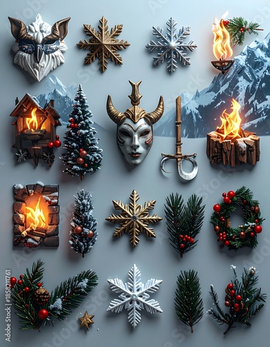 Winter Holiday and Fantasy Elements Collection.