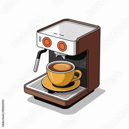 This image features a sleek, modern espresso machine with a beautifully brewed coffee cup, highlighting the elegance of coffee-making in contemporary kitchen design.