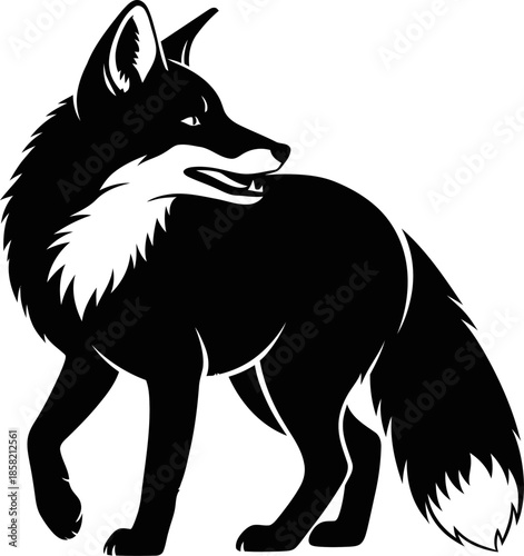 Elegant Black Fox Silhouette Vector Illustration Wild Animal Graphic for Branding Design forest animal