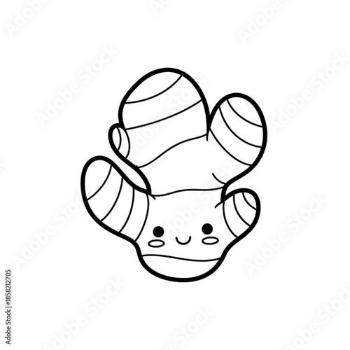 Hand drawn vector illustration of a funny cartoon cow character mascot wearing a chef hat and holding coffee as a cute comic icon design
