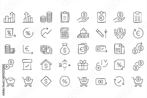 Accounting and Budget Icons for Business Finance Management