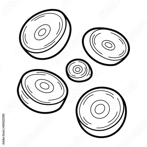 Vector illustration of a seamless pattern set featuring abstract red and white round geometric circle shapes with a spiral coil design for a mosquito repellent texture wallpaper