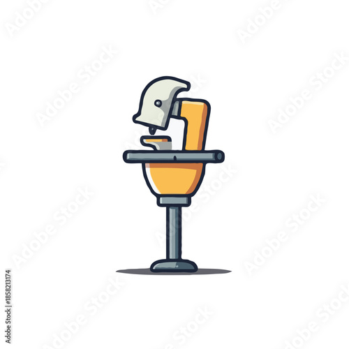 Whimsical illustration showcasing a simplified coffee press or juice extractor in muted tones on