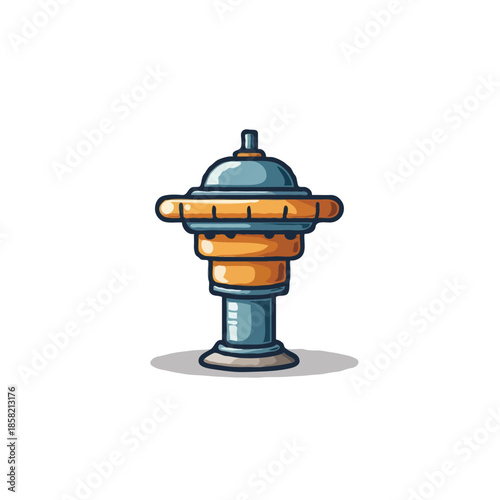 Whimsical stacked sculpture design illustration with layered elements showcasing intricate