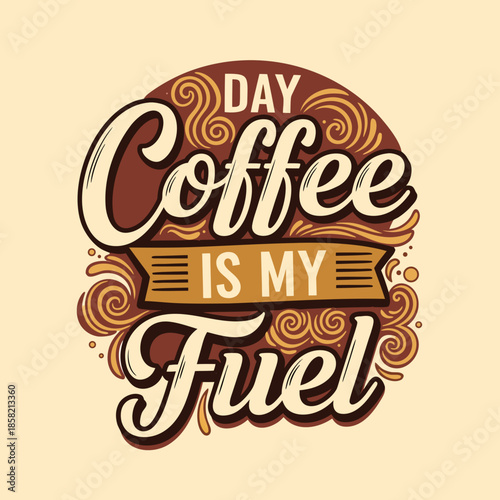 A vibrant illustration showcasing the energizing effect of coffee as a daily fuel source