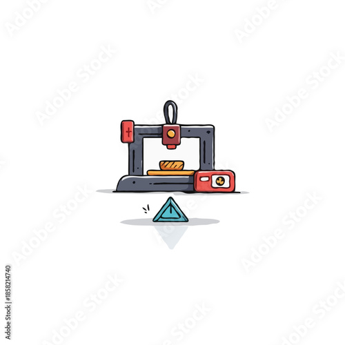 Exploration of additive manufacturing machine concept producing slice of intricate modern digital