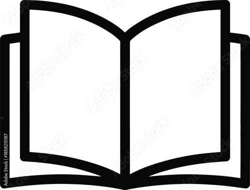 Open Book Vector Graphic Icon Illustration for Education and Literature Themes Flat Design