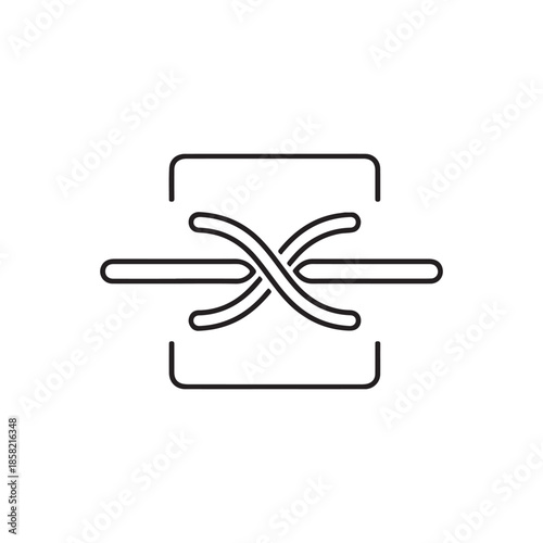 Merging linear icon. Thin line illustration. Integration abstract metaphor contour symbol. Vector isolated outline drawing
