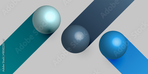 Business 2 option infographic presentation vector 3D colorful balls illustration. Corporate marketing analytics data report design layout. Company statistics information graphic visualization template