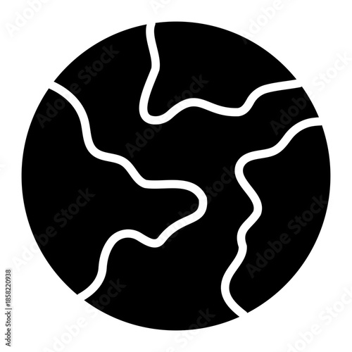 earth glyph icon. planet surface view. represent global concept. geography and nature
