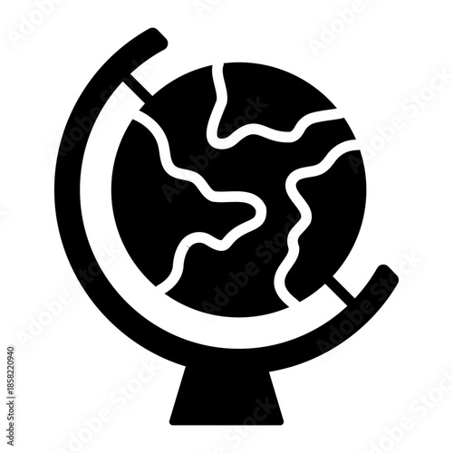 globe glyph icon. world sphere model. represent global area. education and geography