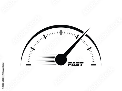 Speedometer gauge with fast motion vector graphics