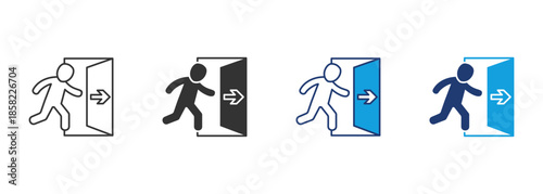 Evacuation Icon Set Multiple Style Collection