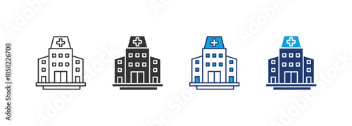 Hospital Icon Set Multiple Style Collection