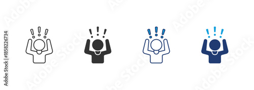 Panic Attack Icon Set Multiple Style Collection