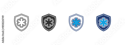 Paramedics Icon Set Multiple Style Collection