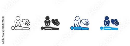 Heart Massage Icon Set Multiple Style Collection