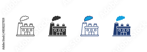 Factory Icon Set Multiple Style Collection