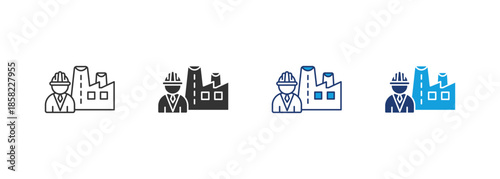Worker Icon Set Multiple Style Collection