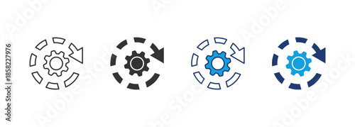 Process Icon Set Multiple Style Collection