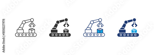 Machine Icon Set Multiple Style Collection