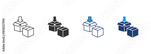 Packaging Icon Set Multiple Style Collection