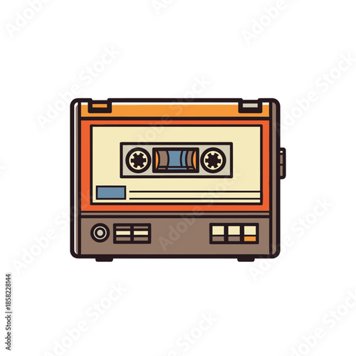 Retro Cassette Tape Player Device.