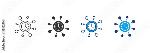 Time Management Icon Set Multiple Style Collection