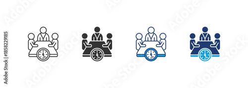 Team-Meeting Icon Set Multiple Style Collection
