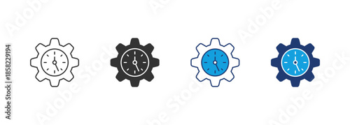 Manage Time Icon Set Multiple Style Collection