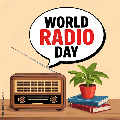 Celebrating world radio day with retro radio and books
